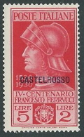 1930 CASTELROSSO FERRUCCI 5 LIRE MH * - K122 - Castelrosso