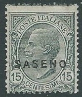 1923 SASENO EFFIGIE 15 CENT MH * - K122 - Saseno