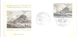 76895) FDC-TERRE AUSTRALI FRANCESI DA 3.3F- BICENTENNARIO DEL PASSAGGIO DI COOK A KERGUELEN 31-12-1976 - FDC