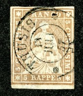 10006  Switzerland 1854-55 Zumstein #22B  (o)  Michel #13 IIAym - Usati