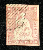 10011  Switzerland 1854-55 Zumstein #24B  (o)  Michel #15 IIAym - Gebraucht