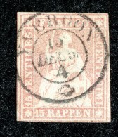 10012  Switzerland 1854-55 Zumstein #24B  (o)  Michel #15 IIAym - Gebraucht