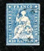10030  Switzerland 1855 Zumstein #23C  (o)  Michel #14 IIAyoa - Used Stamps