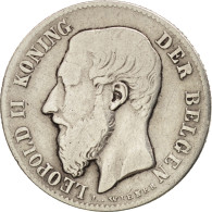 Monnaie, Belgique, Leopold II, 50 Centimes, 1886, B+, Argent, KM:26 - 50 Centimes