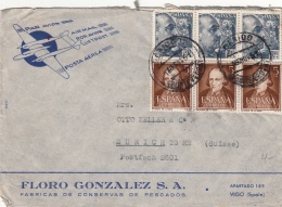 Lettre Vigo Pour La Suisse 1951 - Covers & Documents