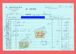 G. ROUSSAUX - Agent De Change - Charleroi - Vente Action  - 1964 - Crédit Communal - Timbres Fiscaux  1 Et 10 FB  (4153) - Postzegels