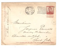 Entier Enveloppe 10 C C.méc.Bruxelles 17/3/1914 V.St.Job à Uccle C.d'arrivée PR2995 - Sobres-cartas