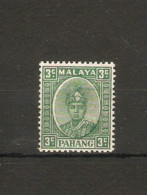 MALAYA PAHANG 1941 3c SG 31 ORDINARY PAPER MOUNTED MINT Cat £65 - Pahang