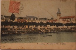 78 Andrésy Vue Prise De L'île L'église 1906 - Andresy