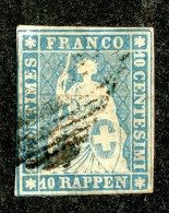 10050  Switzerland 1856-57 Zumstein #23E  (o)  Michel #14 IIBzo - Usados