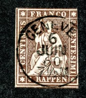 10062  Switzerland 1862 Zumstein #22G  (o)  Michel #13 IIBym - Gebraucht