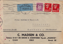 Lettre Oslo 1942 Censure Guerre Pour Koblenz - Storia Postale