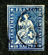 10071  Switzerland 1862 Zumstein #23G  (o)  Michel #14 IIBym - Used Stamps