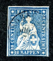 10072  Switzerland 1862 Zumstein #23G  (o)  Michel #14 IIBym - Oblitérés