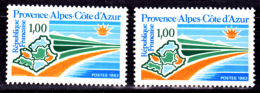 France 2252 Variété Impression Décalée Vers Le Bas Et Le Haut Provence  Neuf ** TB MNH Sin Charnela - Unused Stamps