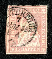 10074  Switzerland 1862 Zumstein #24G  (o)  Michel #15 IIBym - Oblitérés