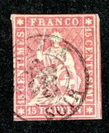 10079  Switzerland 1862 Zumstein #24G  (o)  Michel #15 IIBym - Usati