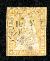 10080  Switzerland 1858-62 Zumstein #25G  (o)  Michel #16 IIBym - Oblitérés