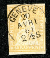 10084  Switzerland 1858-62 Zumstein #25G  (o)  Michel #16 IIBym - Usati