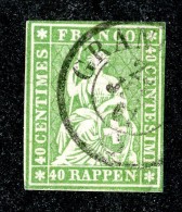 10098  Switzerland 1858 Zumstein #26G Ab1 (o)  Michel #17 IIBym Pf I - Usati