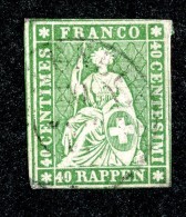 10099  Switzerland 1858 Zumstein #26G  (o)  Michel #17 IIBym - Used Stamps