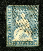 10101  Switzerland 1854 Zumstein #23A  (o)  Michel #14 I B - Gebraucht