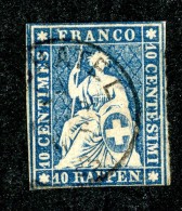 10105  Switzerland 1857 Zumstein #23G (o)  Michel #14 IIBym - Oblitérés