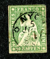 10106  Switzerland 1858 Zumstein #26G (o)  Michel #17 IIBym - Used Stamps