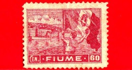 ITALIA - Nuovo  - Occupazione - FIUME - 1919 - Soggetti Vari, Scritta FIUME - Porto Di Fiume E Bandiera Del Regno - 60 C - Fiume & Kupa