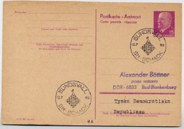 CHESS CHAMPIONSHIPS SUNDSVALL 1969 On East German Postal Card P 74 A - Other & Unclassified