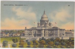 State Capitol, PROVIDENCE, RI, Unused Linen Postcard [17013] - Providence