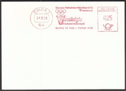 Germany Fulda 21.12.1972. Olympic Games Munich 1972 / Health Insurance / Machine Stamp - Verano 1972: Munich