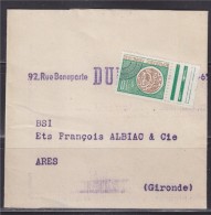 = Sur Document, Bande Pour Imprimés Préoblitéré Monnaie Gauloise N°123 Avec BdF Expéditeur Dunod - Andere & Zonder Classificatie