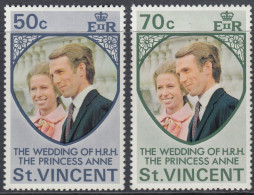 St. Vincent 1973 Royal Wedding Of Princess Anne To Mark Phillips. Mi 337-338 MNH - St.Vincent (...-1979)
