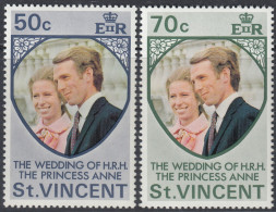 St. Vincent 1973 Royal Wedding Of Princess Anne To Mark Phillips. Mi 337-338 MNH - St.Vincent (...-1979)