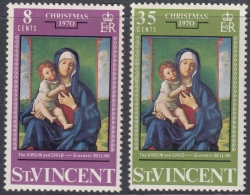 St. Vincent 1970 Christmas: Virgin Mary With Child. The Adoration Of The Shepherds. Mi 287-290 MNH - St.Vincent (...-1979)