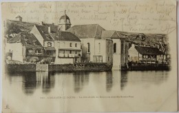 25 CPA L'ISLE SUR LE DOUBS LA RIVE DROITE DU DOUBS EN AVAL DU GRAND PONT CIRCULEE 1903 - Isle Sur Le Doubs