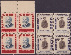 1955-161 CUBA. REPUBLICA. 1955. Ed.608-09. MAYOR GENERAL FRANCISCO CARRILLO. MNH. BLOCK 4 . - Ongebruikt