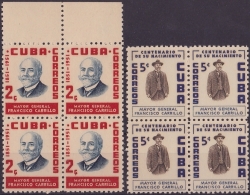 1955-161 CUBA. REPUBLICA. 1955. Ed.608-09. MAYOR GENERAL FRANCISCO CARRILLO. MNH. BLOCK 4 . - Ungebraucht