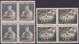 1957-218 CUBA. REPUBLICA. 1957. Ed.682-83. LORD BADEM POWEL BOYS SCOUT. NO GUM. BLOCK 4. - Unused Stamps