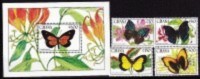 GHANA: PAPILLONS (yvert: 1090/93+BF 150) Serie Complete* * Neuf Sans Charniere MNH - Vlinders