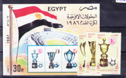 EGYPT 1987, AFRICA CUP, SG 1657/9 ** MNH Et MS 1660 ** MNH.  (6B44) - Unused Stamps