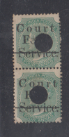 India  QV  4A  Pair SERVICE  Postage & Rvenue  Overprinted  COURT FEE # 90235 Inde Indien India  Fiscaux  Revenue - Other & Unclassified