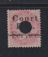 India  QV  8A  SERVICE  Postage & Rvenue  Overprinted  COURT FEE # 90248 Inde Indien India  Fiscaux  Revenue - Other & Unclassified