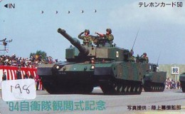 Télécarte JAPON * WAR TANK (198) MILITAIRY LEGER ARMEE PANZER Char De Guerre * KRIEG * JAPAN Phonecard Army - Armée