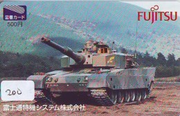 Télécarte JAPON * WAR TANK (200) MILITAIRY LEGER ARMEE PANZER Char De Guerre * KRIEG * JAPAN Phonecard Army - Leger