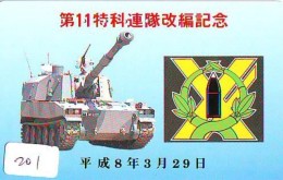 Télécarte JAPON * WAR TANK (201) MILITAIRY LEGER ARMEE PANZER Char De Guerre * KRIEG * JAPAN Phonecard Army - Leger