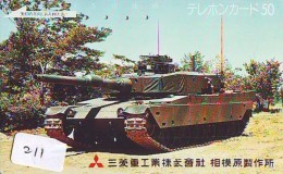 Télécarte JAPON * WAR TANK (211) MILITAIRY LEGER ARMEE PANZER Char De Guerre * KRIEG * JAPAN Phonecard Army - Armee