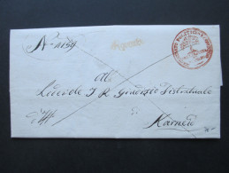 Italien Vorphila 1833 Magistrato Politico. Roter Stempel Mit Baum. Interessanter Beleg! - 1. ...-1850 Prephilately