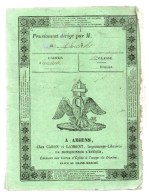 Cahier à écriture.1re Classe.Pensionnat Dirigé Par.A AMIENS ,chez CARON Et LAMBERT,imprimeurs-libraires. 1853. - Material Y Accesorios